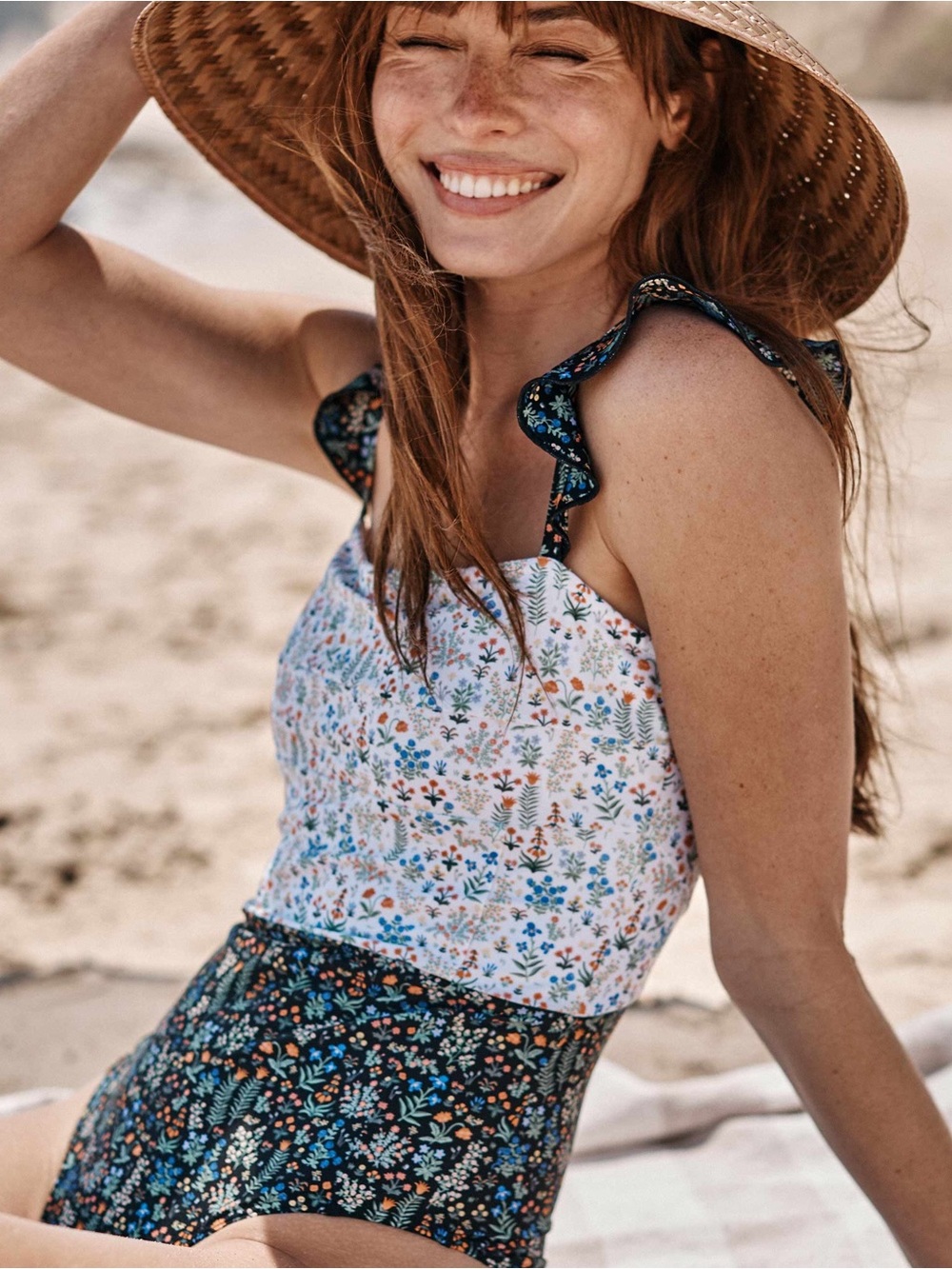 Summersalt x Rifle Paper Co. Floral Ruffle-Strap One-Piece